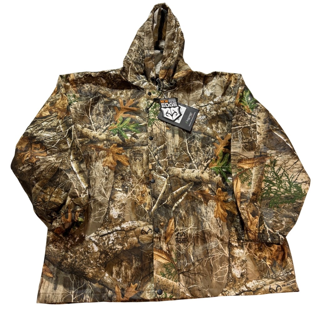 Frogg Toggs Rain Jacket Mens XL Realtree Edge Camo Waterproof Hooded AP102-58